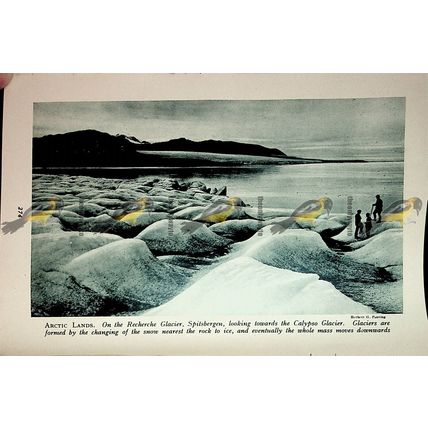 Recherche Glacier, Spitsbergen, Norway, Arctic, Book Illustration (Print), c1920
