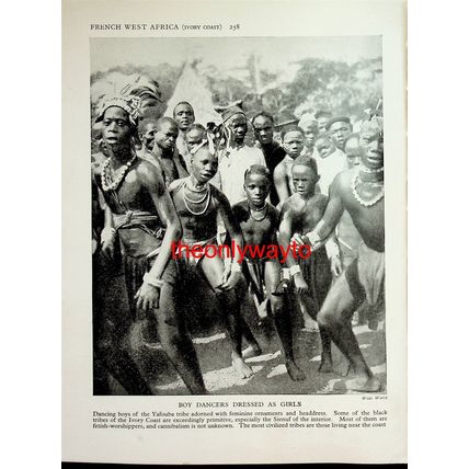 Boy Dancers Dressed As Girls (Cave Dwellers +, Reverse), Book Illustration