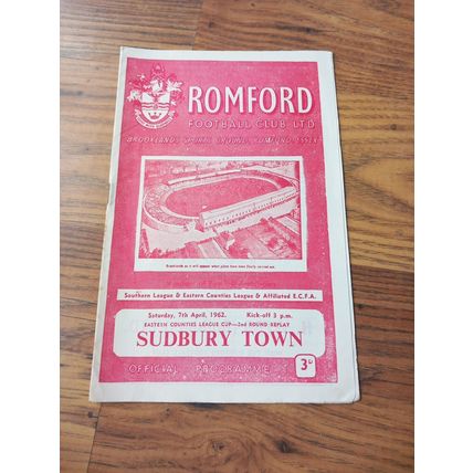 1961/62 Romford vs Sudbury Town - Eastern Counties League Cup ** FREE P&P **