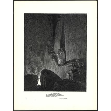 FALSE COUNSELORS 1903 Gustave Doré - Dante Alighieri ANTIQUE ENGRAVING