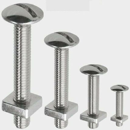 A2 STAINLESS STEEL SLOTTED ROOFING ROOF BOLTS SQAURE NUTS MUSHROOM MACHINE SCREW