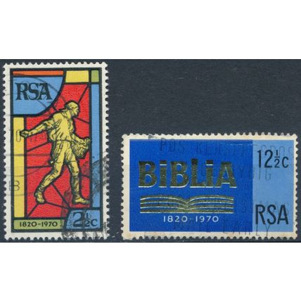 150ᵗʰ Anniv of Bible Society - South Africa 1970 - F H - SG 301/2 (I)