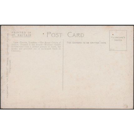 Law Courts, London, 1924 - Valentine's Postcard