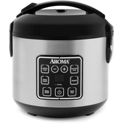 AROMA Digital Rice Cooker, 4-Cup (Uncooked) / 8-Cup (Cooked), Steamer, Grain Coo