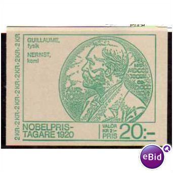 18.11.80 SB347 20KR 'NOBEL PEACE WINNERS 1920' STAMP BOOKLET (EBID970)