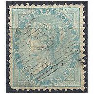 India 1856 SG38 1/2a Pale Blue Good/Fine Used. .