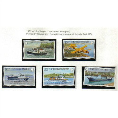 1981 GB GUERNSEY ISLAND TRANSPORT SET UMM SG240-244