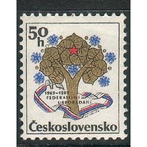 Czech stamps 1989 SG2958 20th Ann Czech Federalist Socialist Republic (unused)