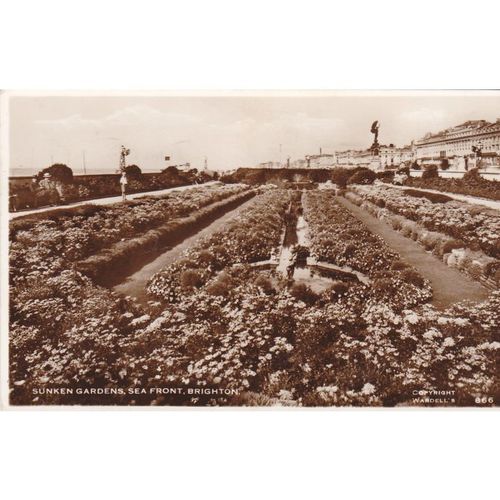 Sunken Gardens Sea Front Brighton Sussex Postcard (SX72006)