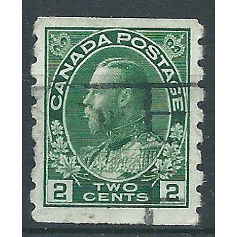 Canada 1922 SG257 2c Deep Green IMPERF x Perf 8 Good Used ....