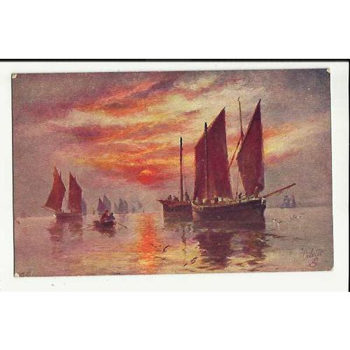 FISHING SMACKS Tuck Oilette Postcard (8893)