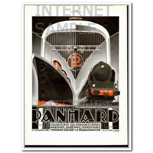 PANHARD 1932 French manufacture car ship train plane engine vintage ad