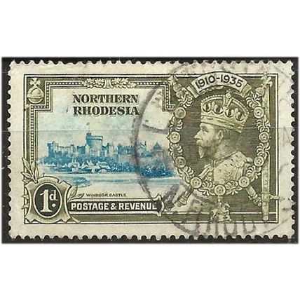 Northern Rhodesia 1935 SG18 1d Light Blue & Olive-Green SJ Fine Used .. ..