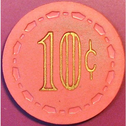 EJC. 10¢ Vintage Casino Chip. Alta Loma, CA. 1954. Q36.