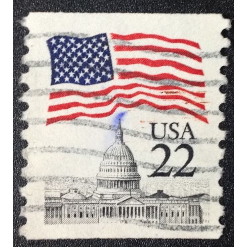 US Stamp #2115 used: 1985 22c Flag over Capitol, coil [2]