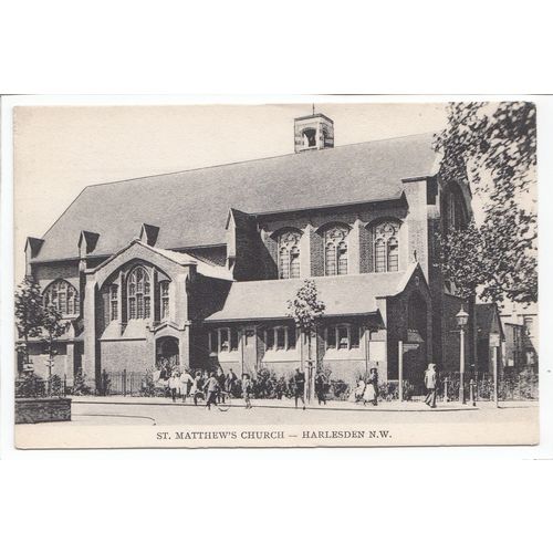 St Matthew's Church Harlesden North London Postcard