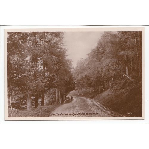 On the Corriemulzie Road Braemar Aberdeenshire RP Postcard