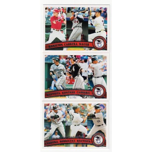 Lot of Three 2011 Topps Miguel Cabrera League Leaders cards- #109 #202 #306