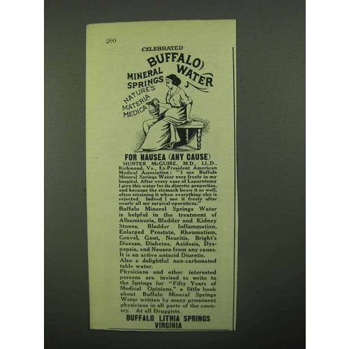 1922 Buffalo Lithia Springs Mineral Water Ad - Nausea