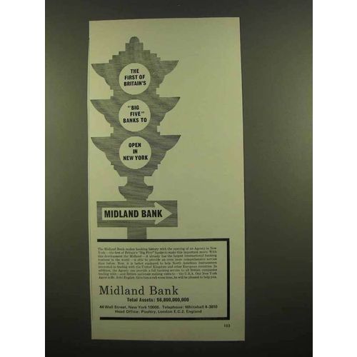 1965 Midland Bank Ad - Britain's Big Five Banks