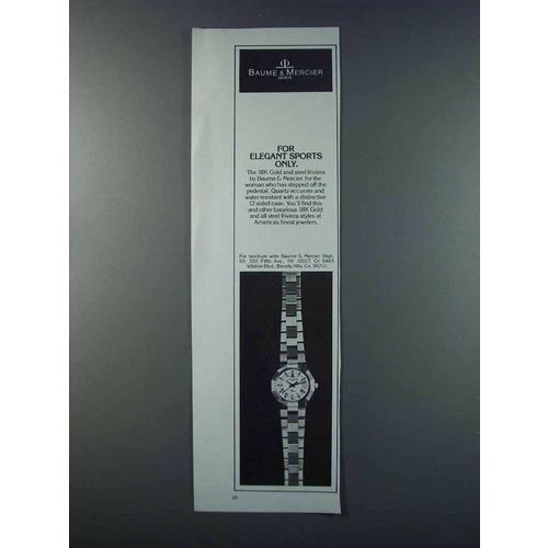 1981 Baume & Mercier Riviera Watch Ad - Elegant Sports