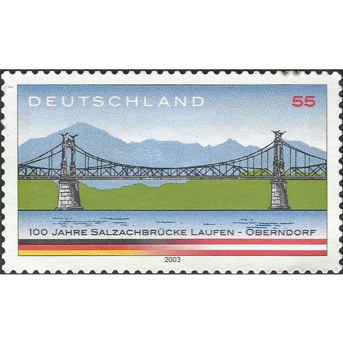 GERMANY, Salzach River Bridge, Laufen - Oberndorf, blue 2003, 0.55euro