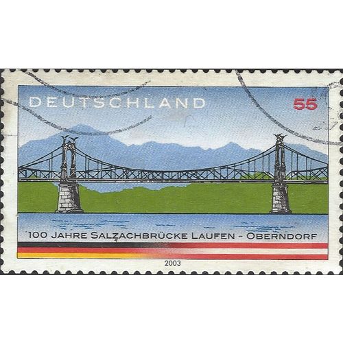 GERMANY, Salzach River Bridge, Laufen - Oberndorf, blue 2003, 0.55euro, #5