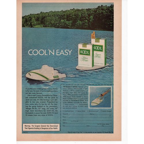 Kool Cigarettes vintage Full Page Print Ad February 1975