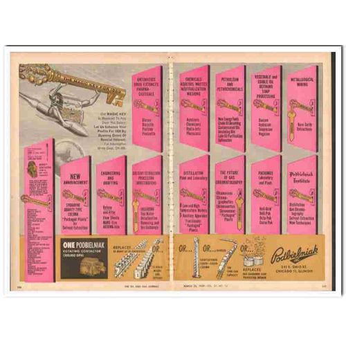 PODBIELNIAK INC 1959 Magic Key petroleum chemical solvents vintage ad