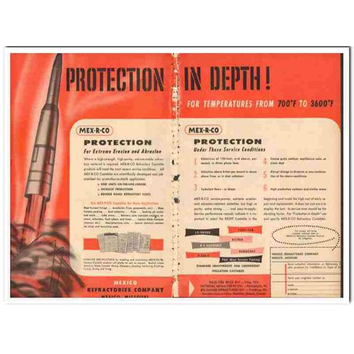 MEXICO REFRACTORIES COMPANY 1959 Mex-R-Co protection depth vintage ad