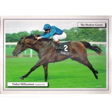 DUBAI MILLENNIUM ..Timeform 140 The Modern Greats 30 x 21 cms picture