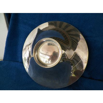 VINTAGE ORNATE 10.5" FOOTED STERLING SILVER BOWL MONO "BB"