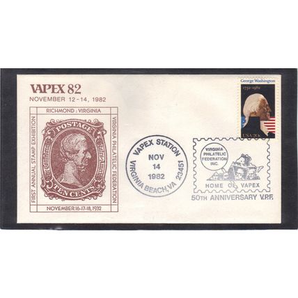 Event VAPEX 82 1952 20c George Washington (Unkn Cachet-U/A) CV00981