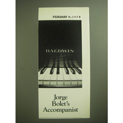 1974 Baldwin Piano Ad - Jorge Bolet's Accompanist