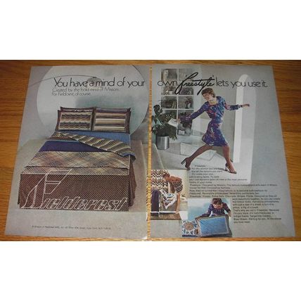 1974 Fieldcrest Freestyle Missoni Bed and Bath Fashions Advertisement