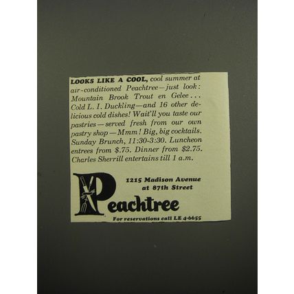 1951 Peachtree Restaurant Ad - Looks like a cool