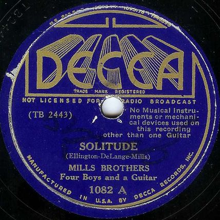 Decca 78 #1082 - "Solitude" & "London Rhythm" - The Mills Brothers