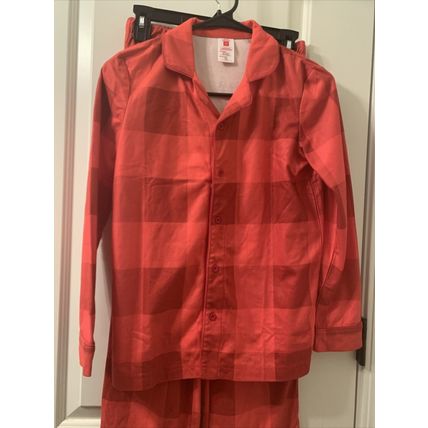 2pc Target Boys Red Plaid Check Pajama Pant Set Outfit Size 12