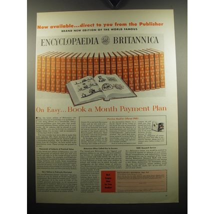 1957 Encyclopaedia Britannica Ad - Direct to you from the Publisher