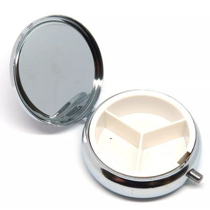 Green Glitter Stars Pill Box Round 2 CM Collectable Storage Gift