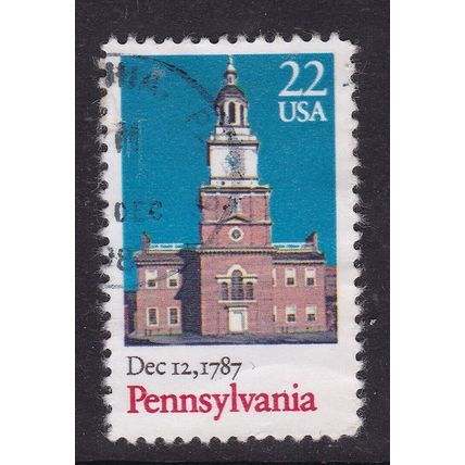 United States 1987 Pennsylvania Independence Hall 22c Fine Used SG 2313 VGC