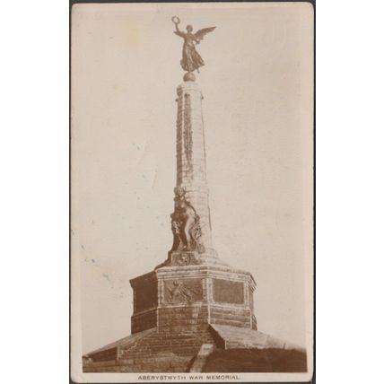 Aberystwyth War Memorial, Cardiganshire, 1924 - RP Postcard