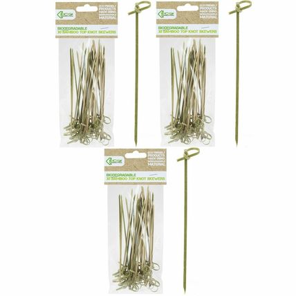 Biodegradable Bamboo Paddle Skewers BBQ Grill Kebab Party Stick Fondue Cocktail