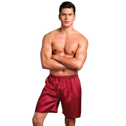 Men Satin Shorts Boxer Loose Fit Pajamas Trunks Sleepwear Underwear Pants