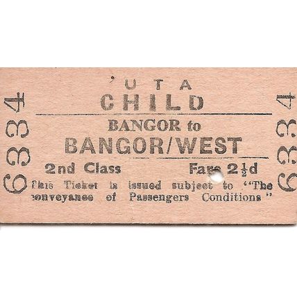 U.T.A. Edmondson Ticket - Bangor to Bangor West