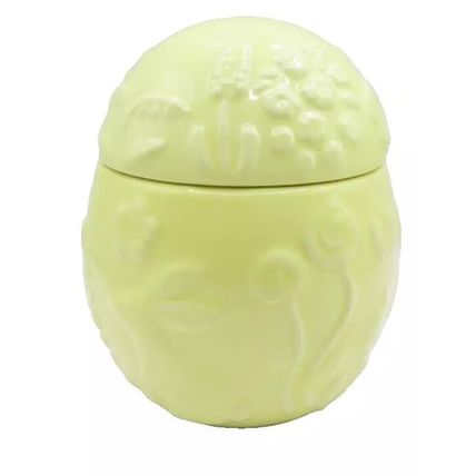 Yellow Egg Shaped Ceramic Candle Spring Blossom Scented Candle Easter Bunny