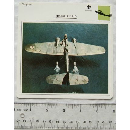 Heinkel He 115 - Germany - Seaplane - Collectors Club Card
