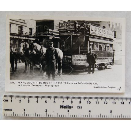 c.1970s postcard Wandsworth Borough Horse Tramat Two Brewers P.H.