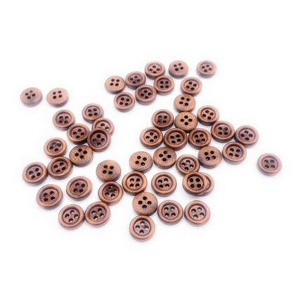 10mm Brown Wooden Buttons Great For Baby Knitting Cardigans Doll Clothing 4 Hole