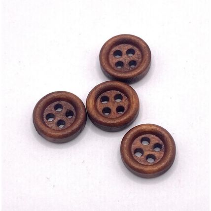 10mm Brown Wooden Buttons Great For Baby Knitting Cardigans Doll Clothing 4 Hole